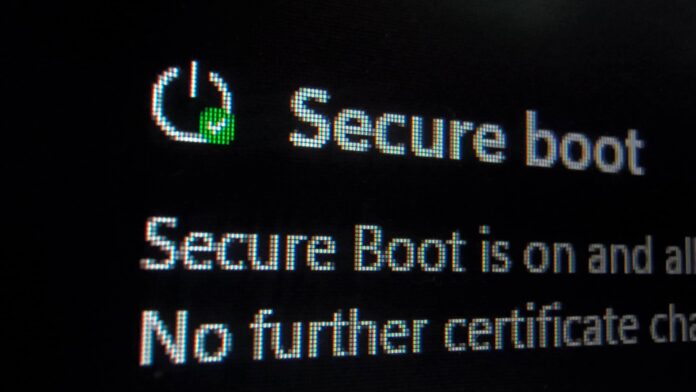 Secure Boot status and information displayed